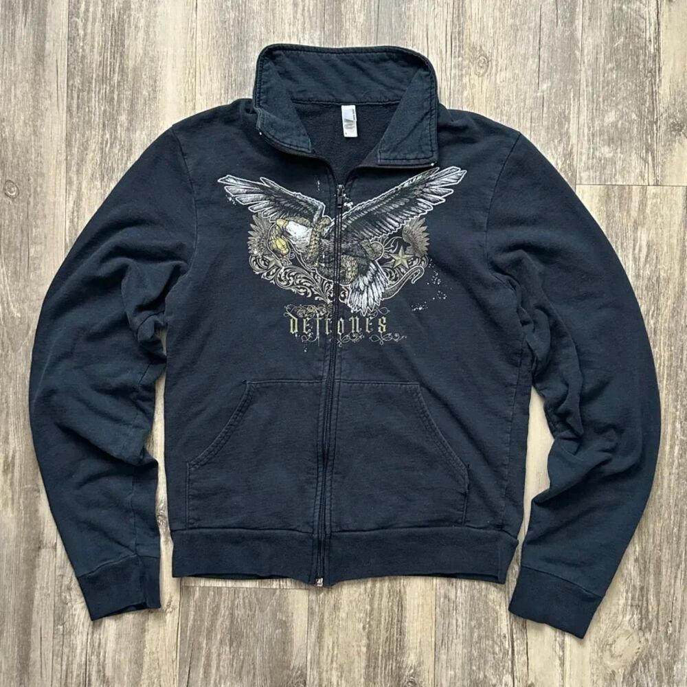 Y2K Deftones Full Zip Up Sweater Size Small